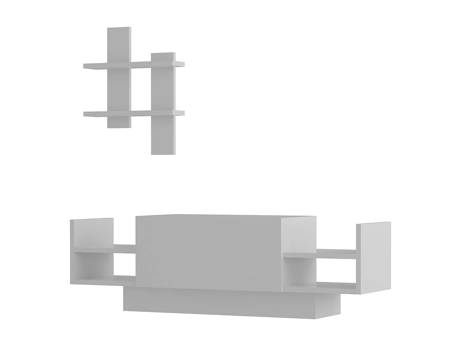 Mobile TV moderno – 120 cm – Bianco – Pannello truciolare rivestito in melaminico