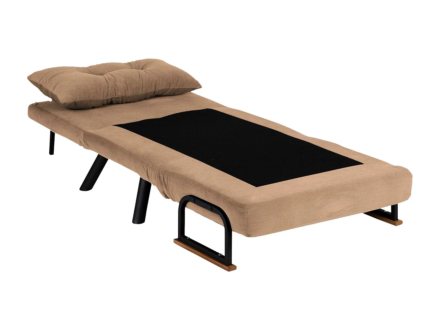 Poltrona letto – 175 cm x 60 cm – Marrone chiaro – Metallo