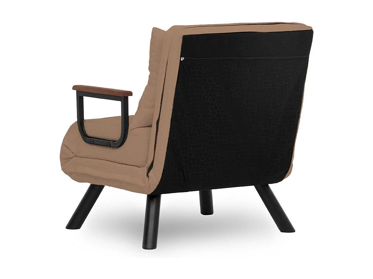 Poltrona letto – 175 cm x 60 cm – Marrone chiaro – Metallo