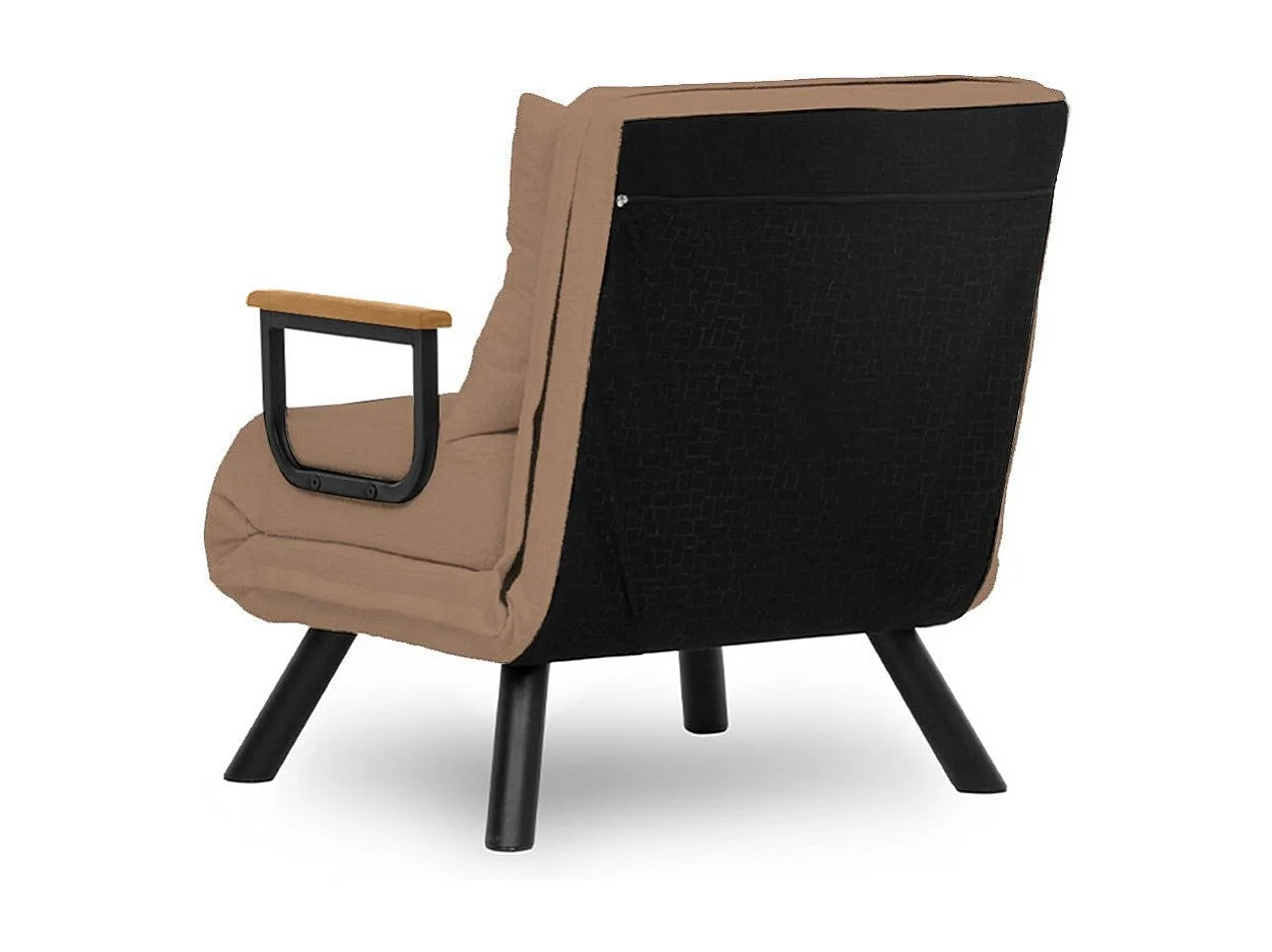 Poltrona letto – 175 cm x 60 cm – Marrone chiaro – Metallo