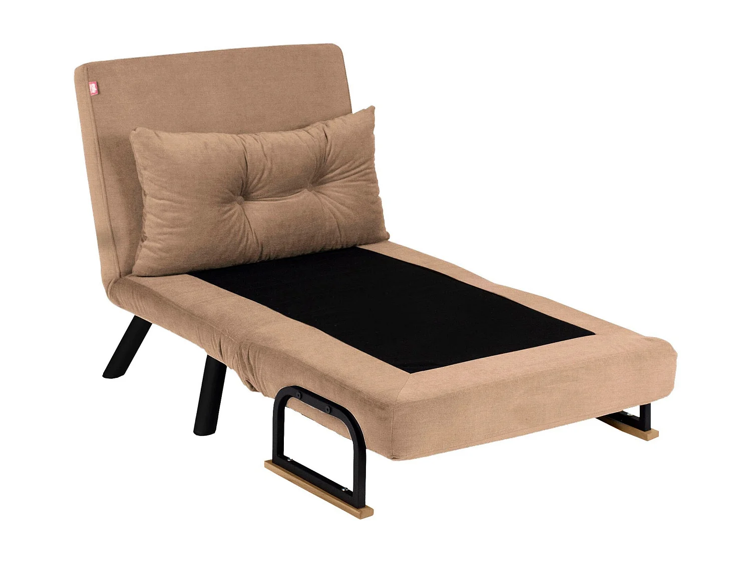 Poltrona letto – 175 cm x 60 cm – Marrone chiaro – Metallo