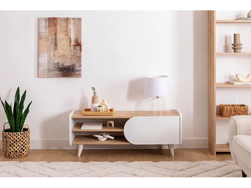 Mobile TV – 120 cm x 40 cm x 45 cm – Zaffiro e Bianco – Pannello truciolare rivestito in melaminico