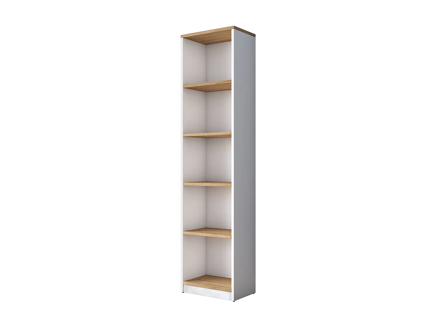Regal – 40 x 161,8 x 25 cm – Weiß und Walnuss – Melaminbeschichtete Spanplatte