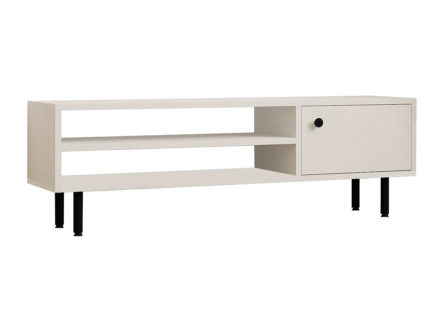 Meuble TV – 120 cm x 38 cm x 30 cm – Blanc – Panneau de particules mélaminé