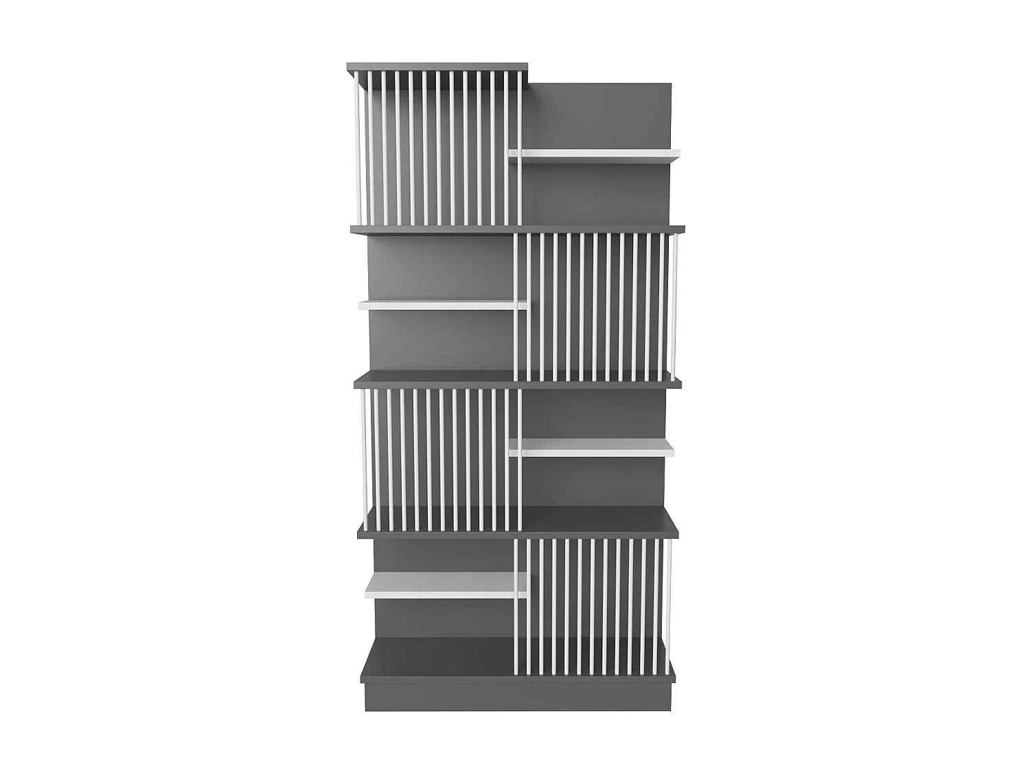 Estante elegante em antracite e branco, 80 cm x 160 cm x 24,6 cm | Painel de partículas 100% revestido em melamina, 18 mm de espessura | Per