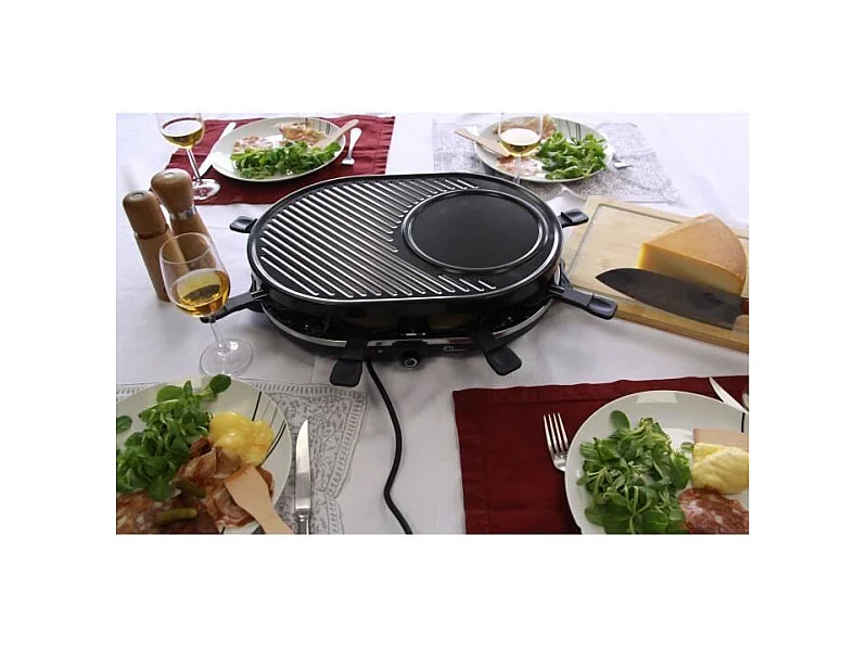 Appareil a raclette - LITTLE BALANCE - Multi cheese - 1200 W - 8 personnes - Grill / crepe amovible - Bleu nuit