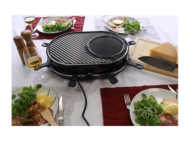 Appareil a raclette - LITTLE BALANCE - Multi cheese - 1200 W - 8 personnes - Grill / crepe amovible - Bleu nuit