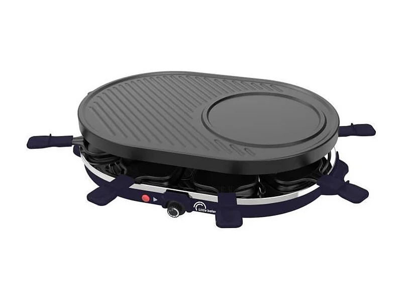 Appareil a raclette - LITTLE BALANCE - Multi cheese - 1200 W - 8 personnes - Grill / crepe amovible - Bleu nuit