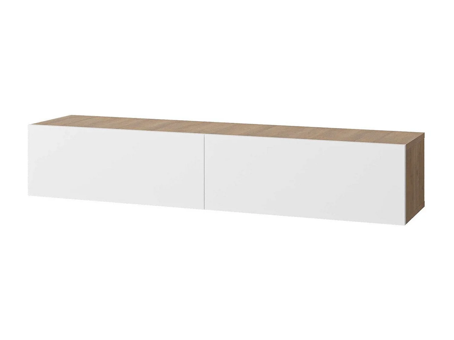 TV-meubel – 135 cm x 25 cm x 31,7 cm – Saffier Eiken en Wit – Melamine Gecoat Spaanplaat