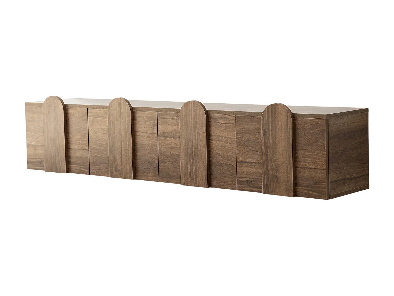 Meuble TV élégant en noyer, 180 cm x 35 cm x 35 cm | Panneau de particules 100 % mélaminé, épaisseur 18 mm | Chants en PVC résistants, montage facile