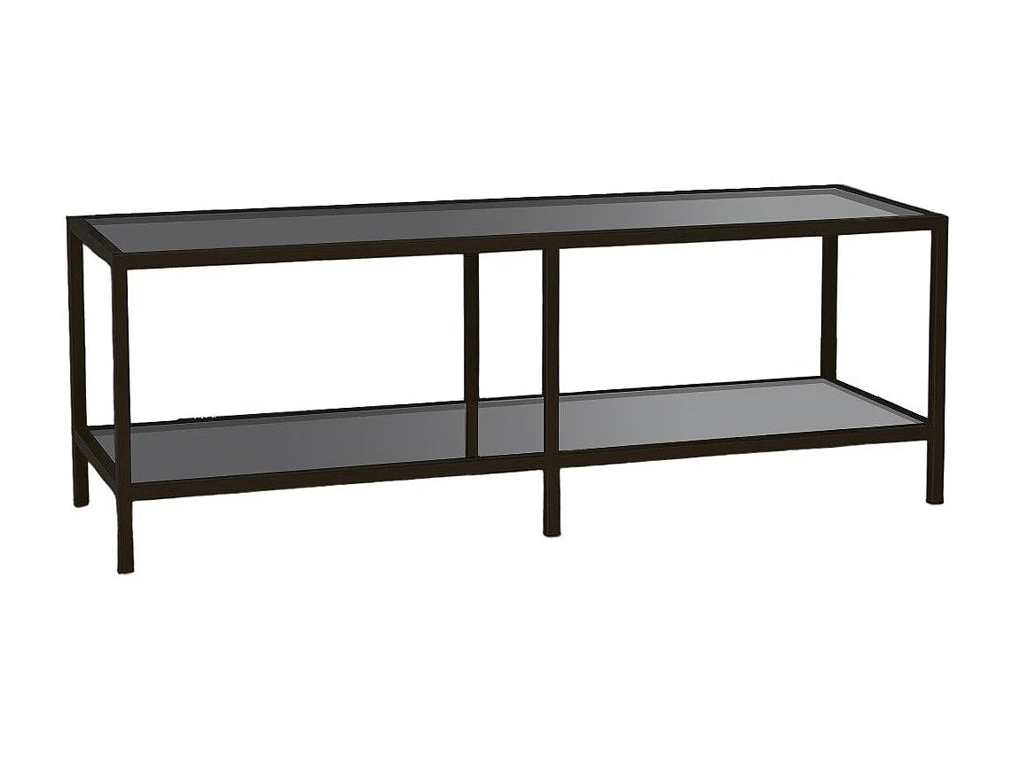 Meuble TV élégant, 130 cm, gris foncé et noir | 100 % verre trempé et structure en métal | Démontable pour un montage facile | Idéal pour les salons modernes