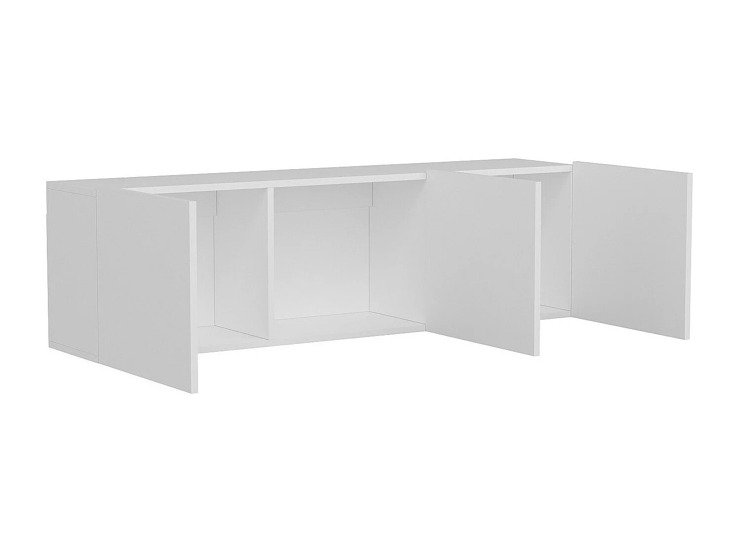 Moderner TV-Ständer – 150 cm – Weiß – Melaminbeschichtete Spanplatte