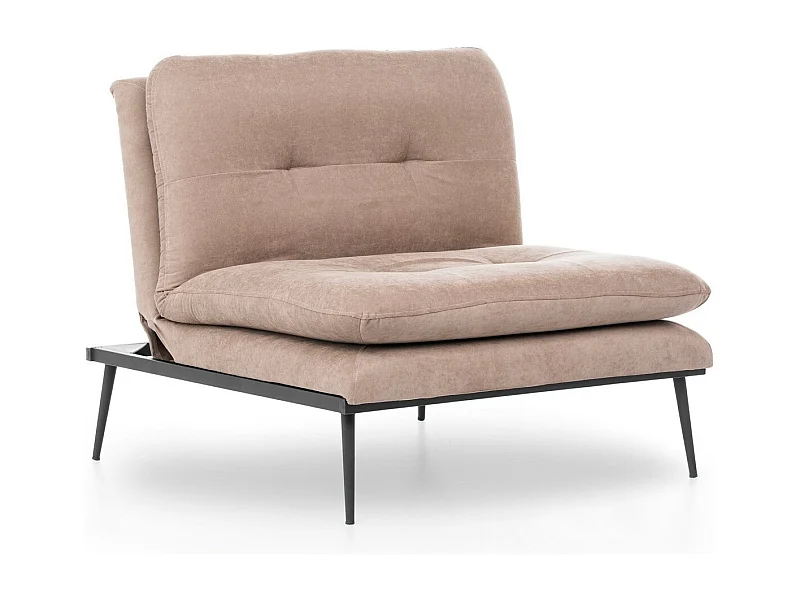 Moderne fauteuil – 90x95x90 cm – nertskleur – 100% metalen frame, linnen stof