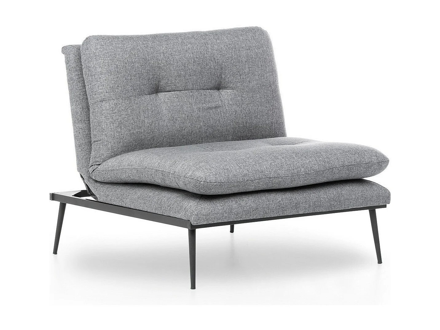 Fauteuil moderne à oreilles – 90 x 95 x 90 cm – gris – tissu lin