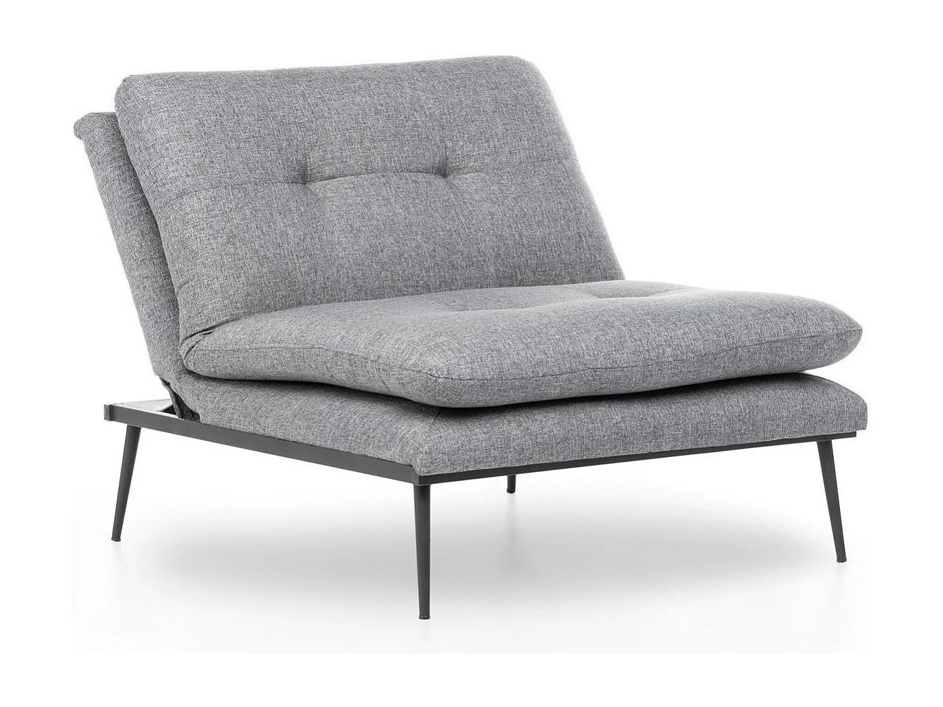 Fauteuil moderne à oreilles – 90 x 95 x 90 cm – gris – tissu lin