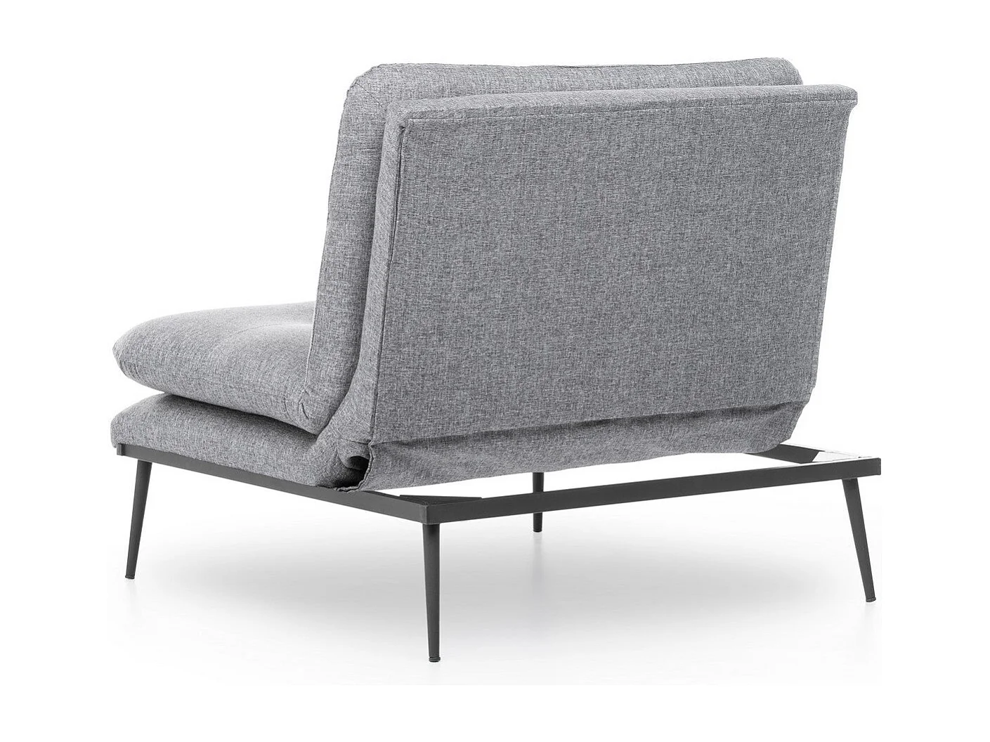 Fauteuil moderne à oreilles – 90 x 95 x 90 cm – gris – tissu lin