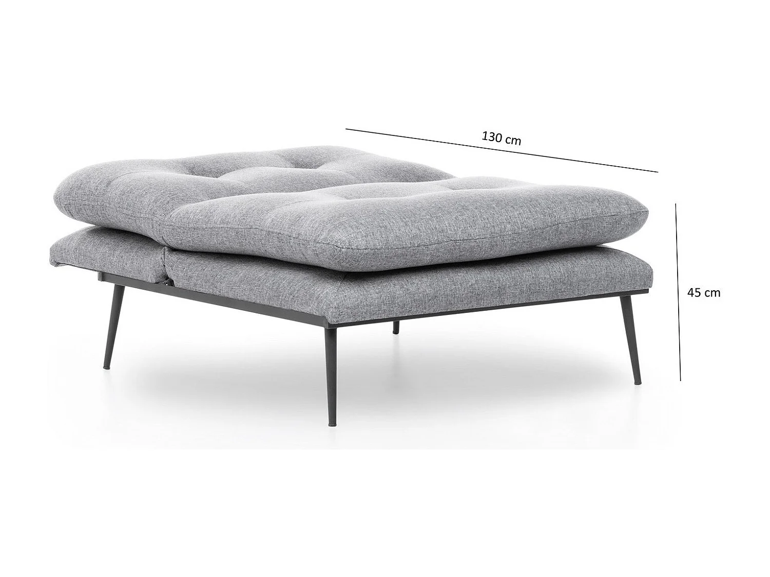 Fauteuil moderne à oreilles – 90 x 95 x 90 cm – gris – tissu lin