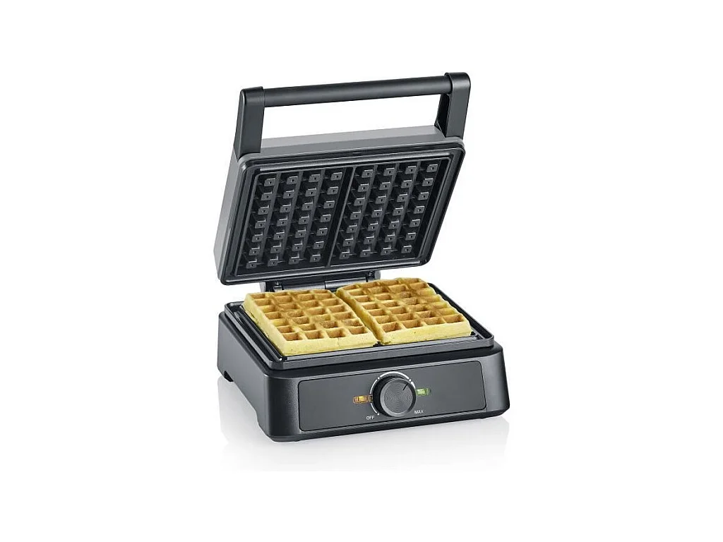 Gaufrier - SEVERIN - WA2125 - 1600 W - Revetement céramique antiadhésif - Gris / Noir