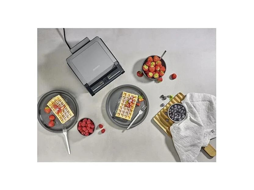 Gaufrier - SEVERIN - WA2125 - 1600 W - Revetement céramique antiadhésif - Gris / Noir