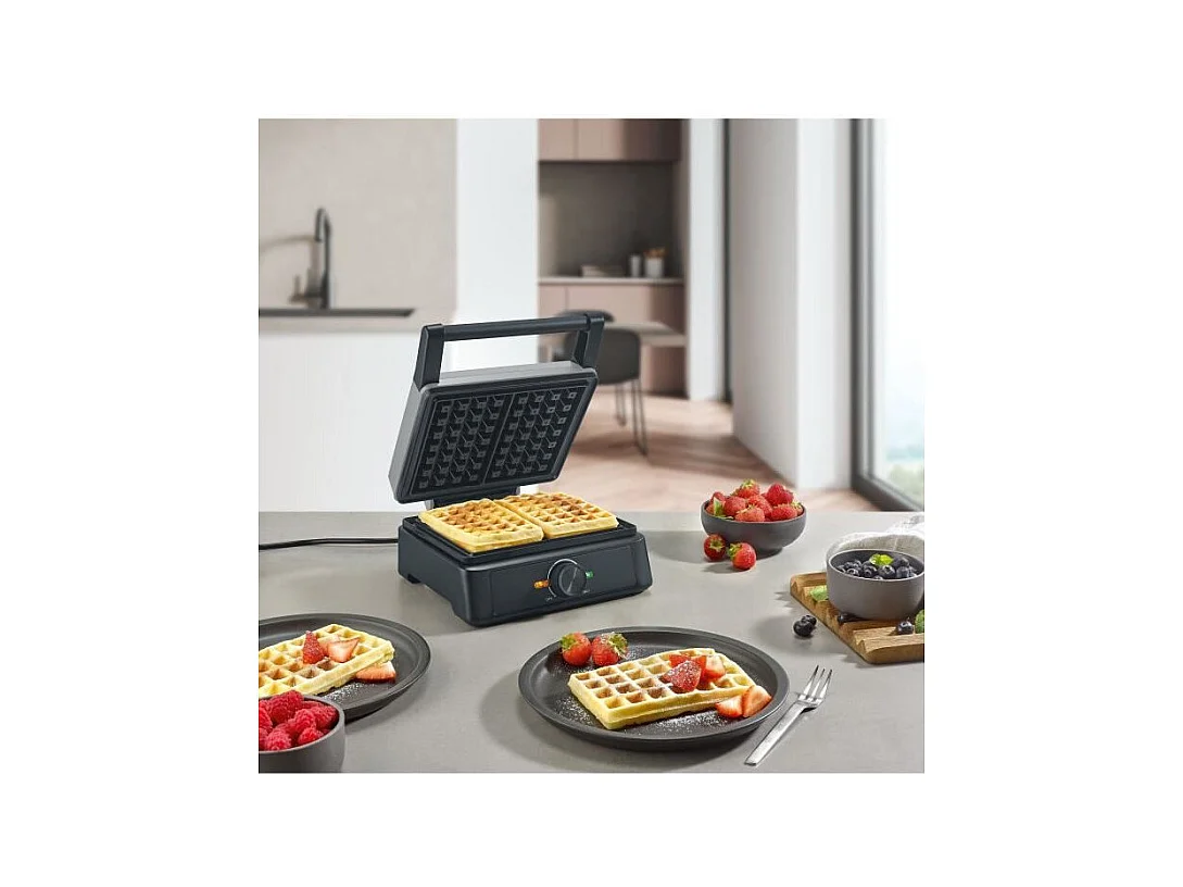 Gaufrier - SEVERIN - WA2125 - 1600 W - Revetement céramique antiadhésif - Gris / Noir