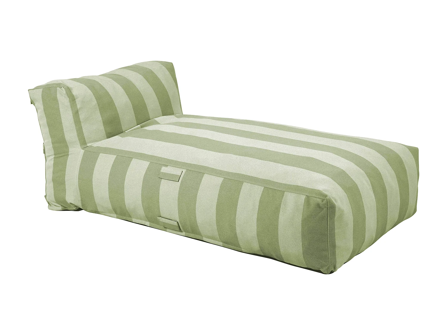 Méridienne rayé pour salon de jardin modulable vert cactus