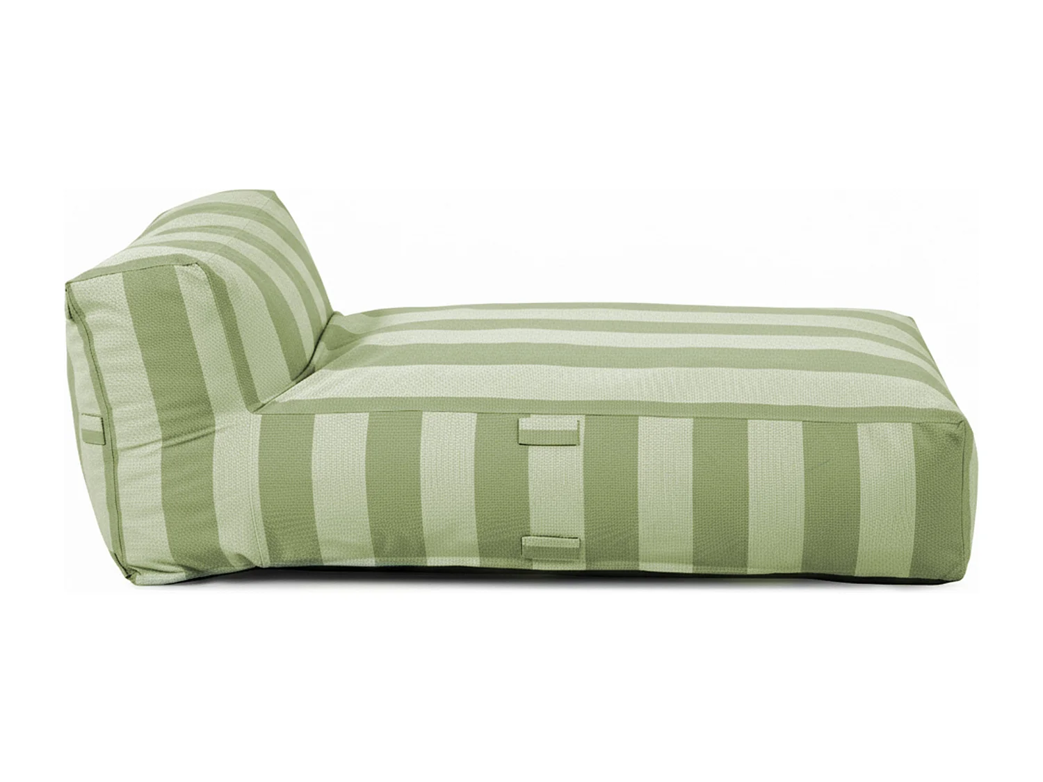 Méridienne rayé pour salon de jardin modulable vert cactus