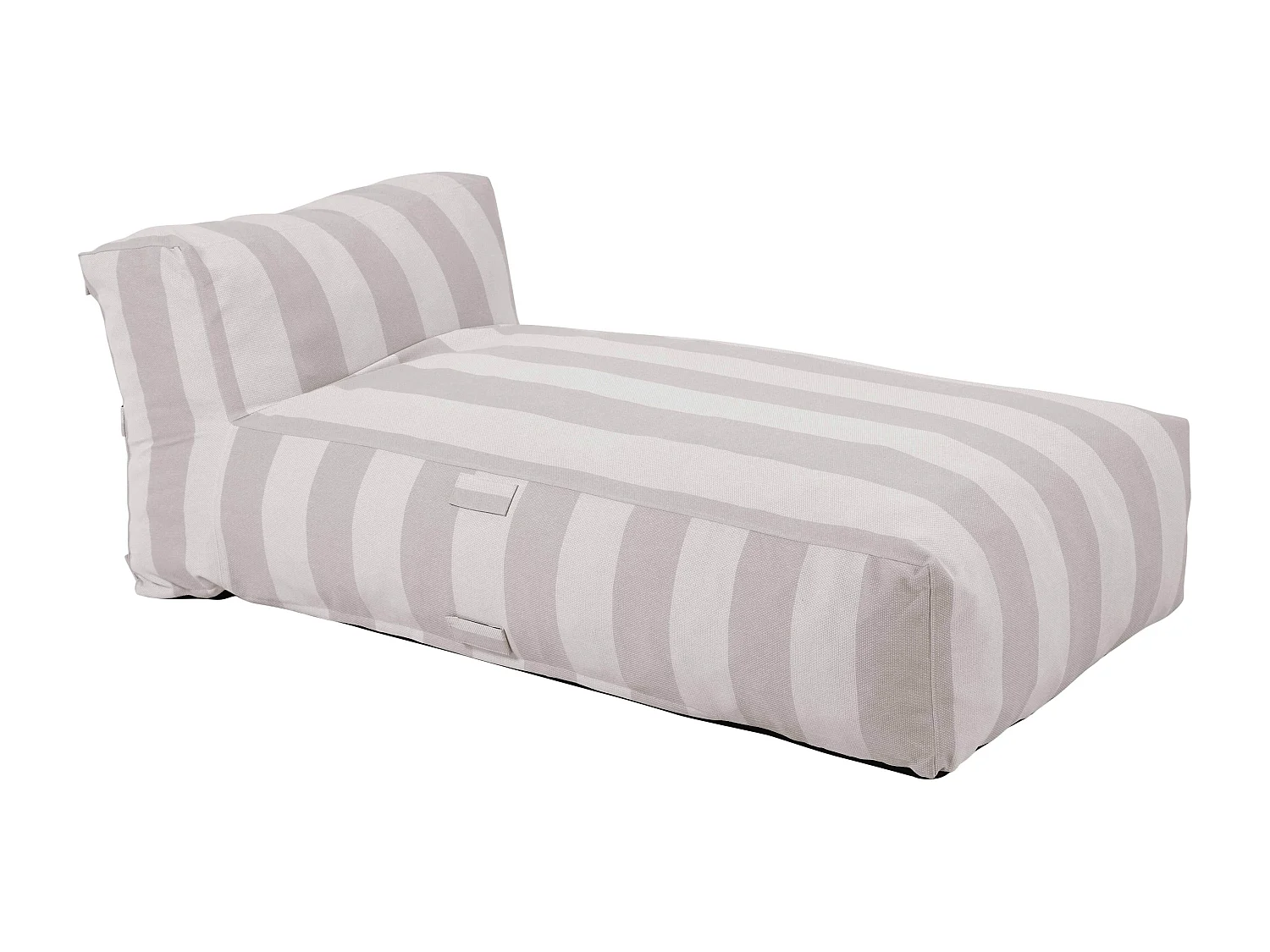 Méridienne rayé pour salon de jardin modulable beige