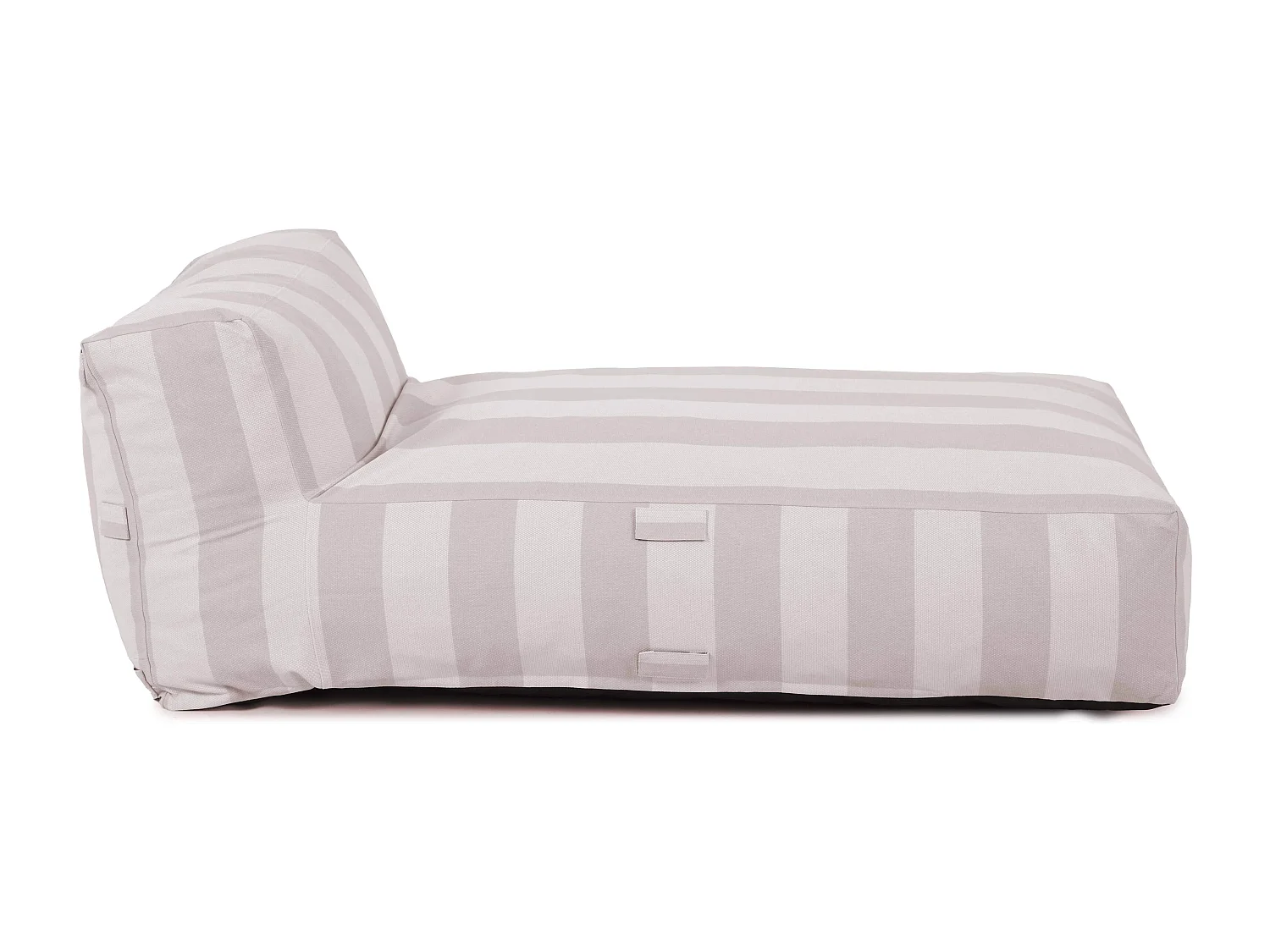 Méridienne rayé pour salon de jardin modulable beige