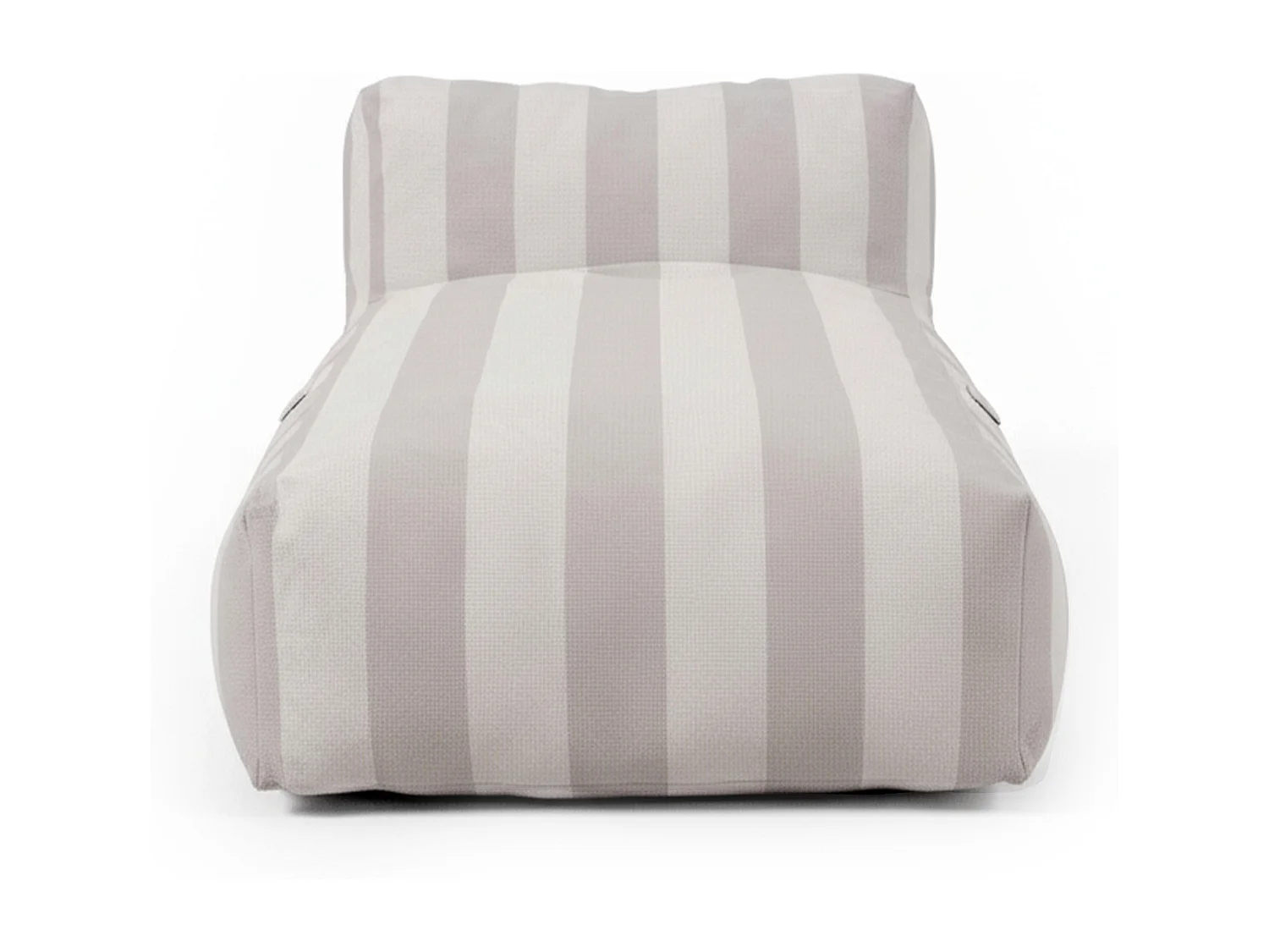 Méridienne rayé pour salon de jardin modulable beige