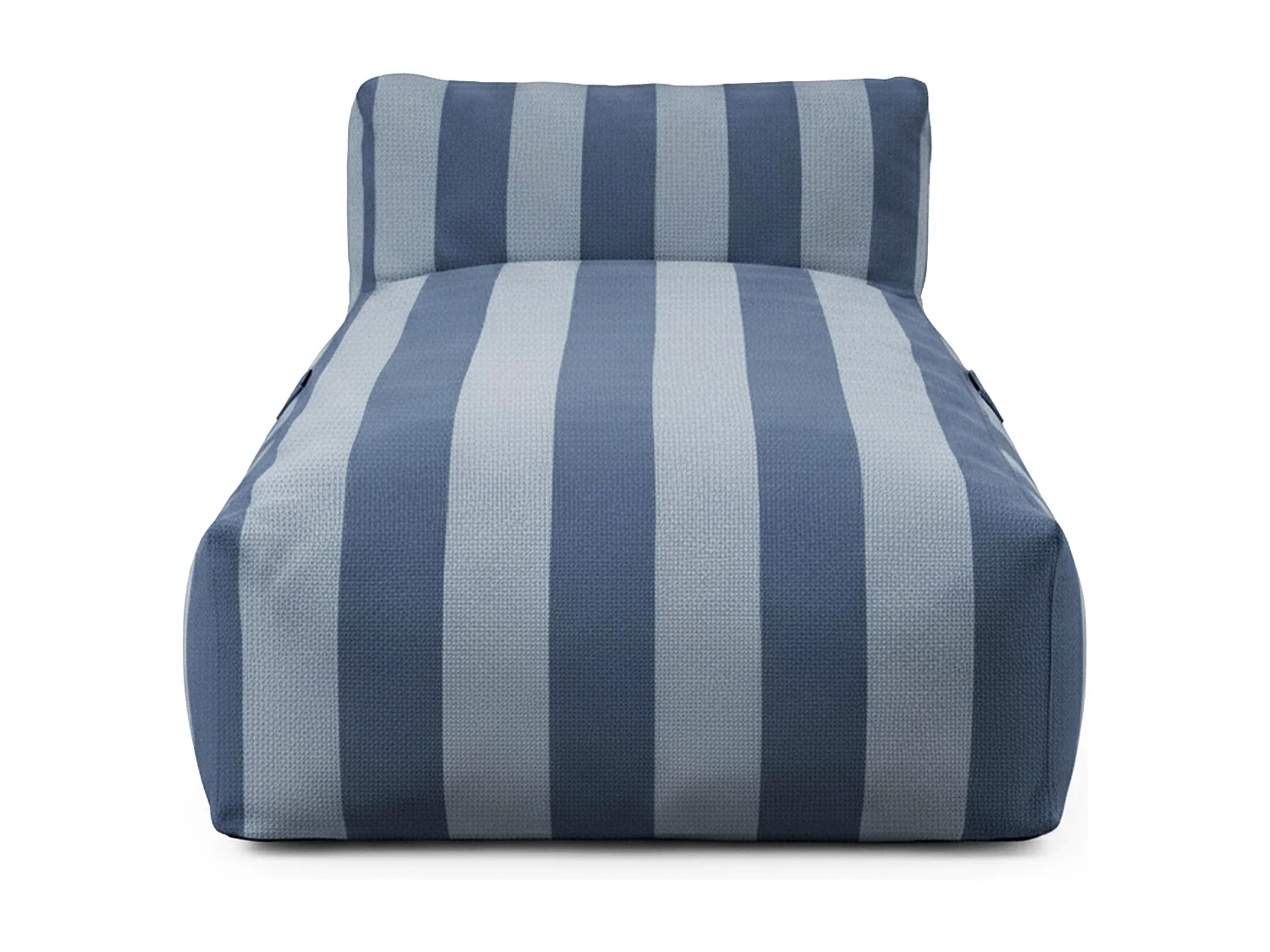 Méridienne rayé pour salon de jardin modulable bleu pacific