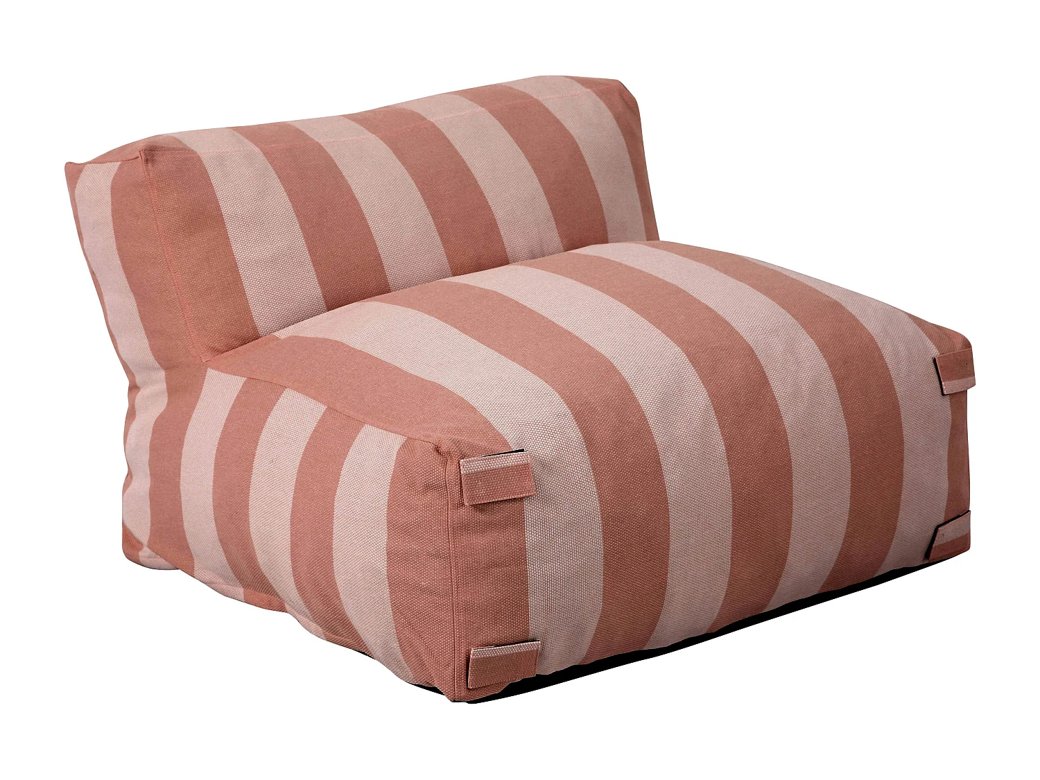 Fauteuil de jardin rayé pour canapé modulable terracotta