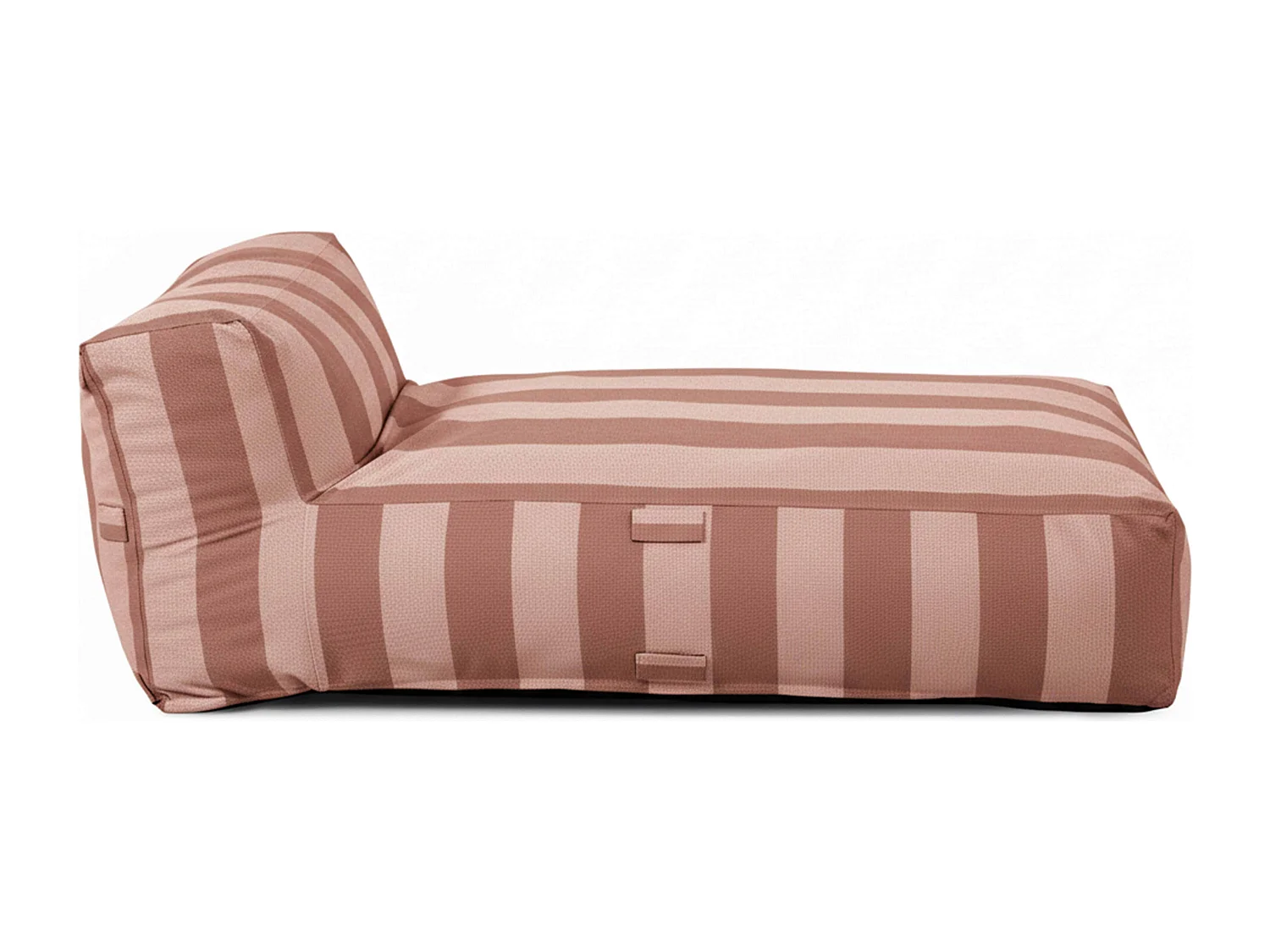 Méridienne rayé pour salon de jardin modulable terracotta