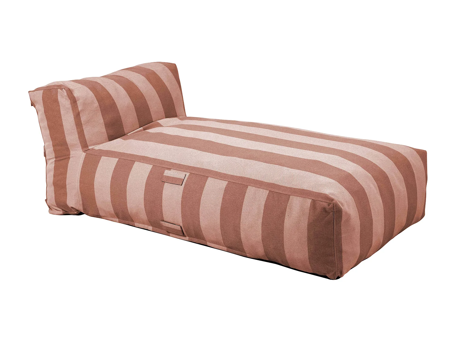 Méridienne rayé pour salon de jardin modulable terracotta