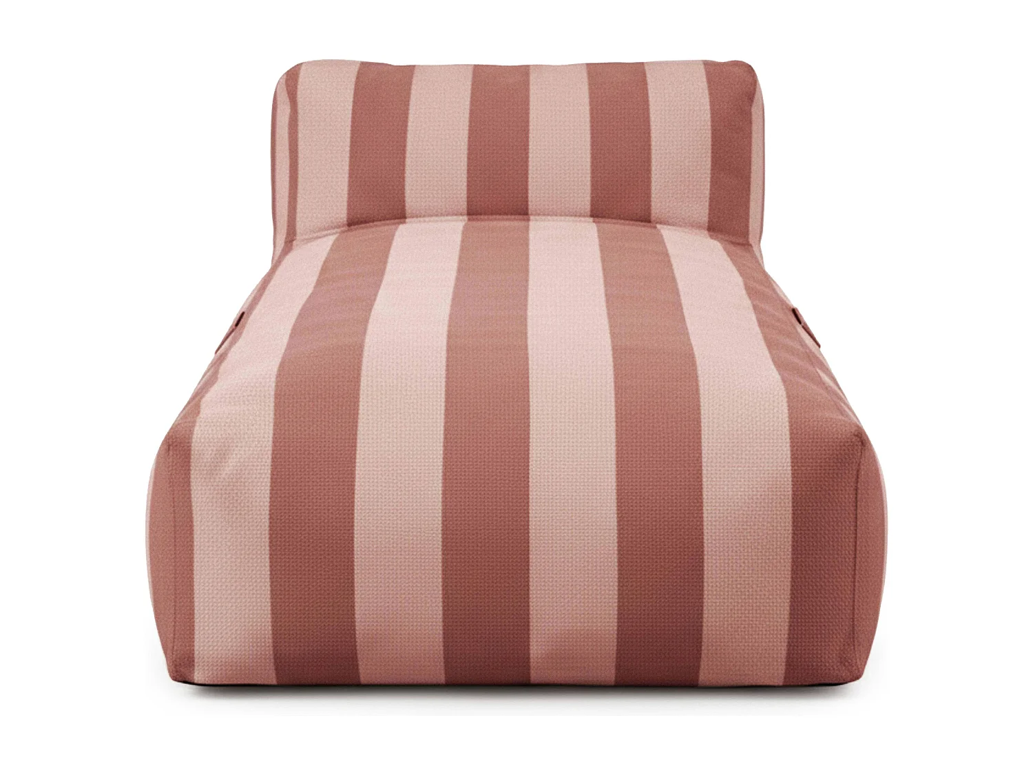 Méridienne rayé pour salon de jardin modulable terracotta