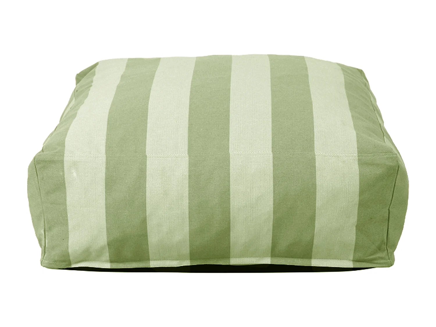 Pouf rayé pour salon de jardin modulable vert cactus