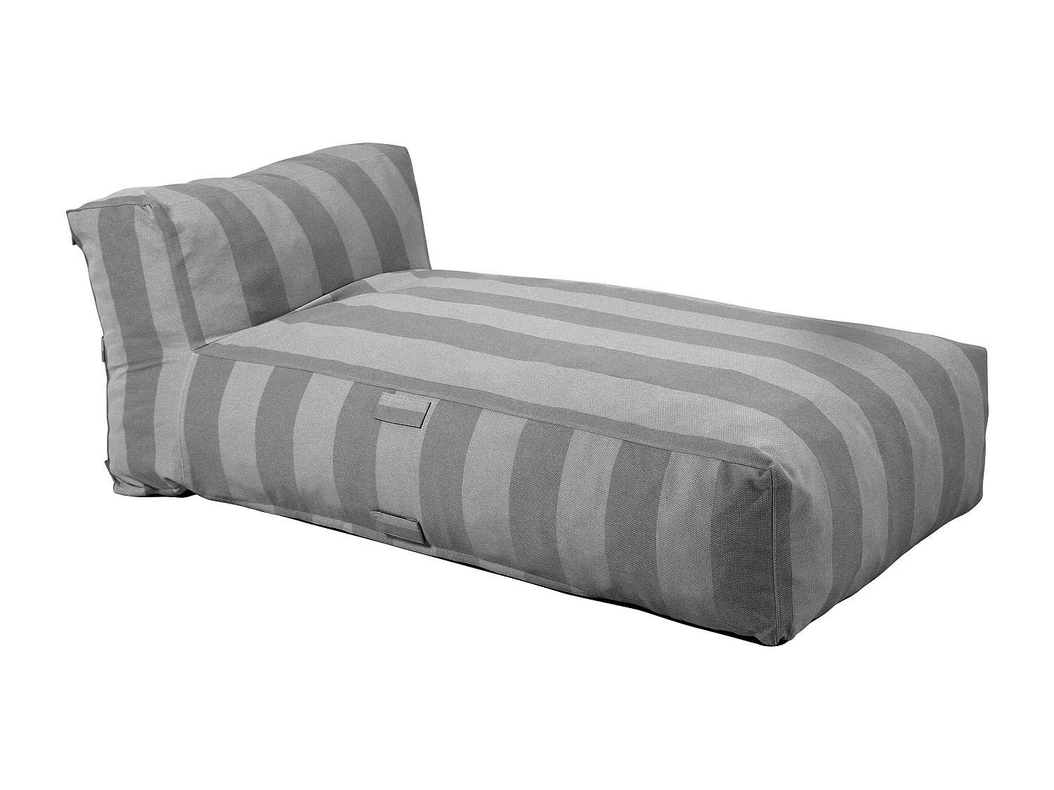 Méridienne rayé pour salon de jardin modulable gris anthracite