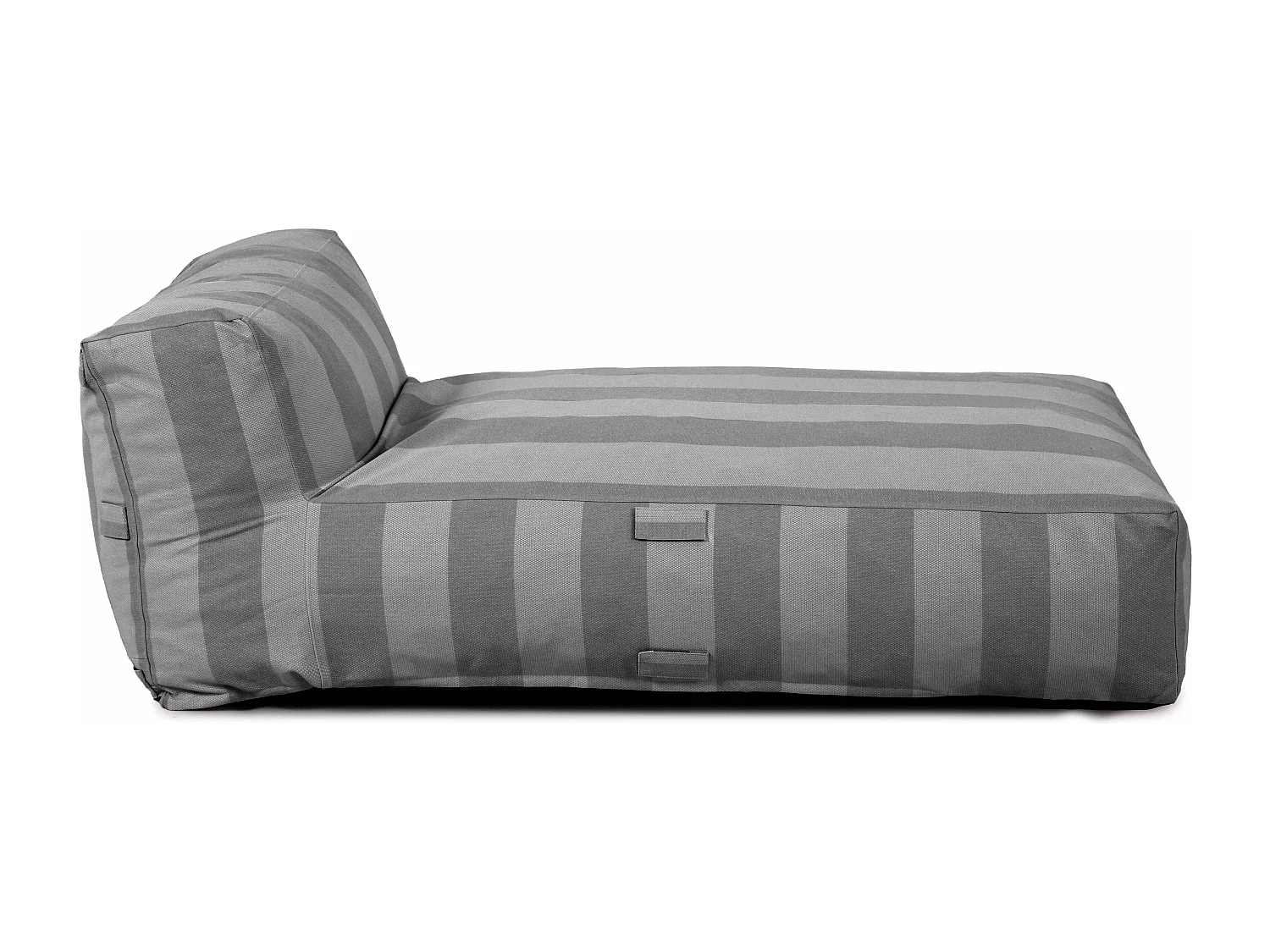 Méridienne rayé pour salon de jardin modulable gris anthracite