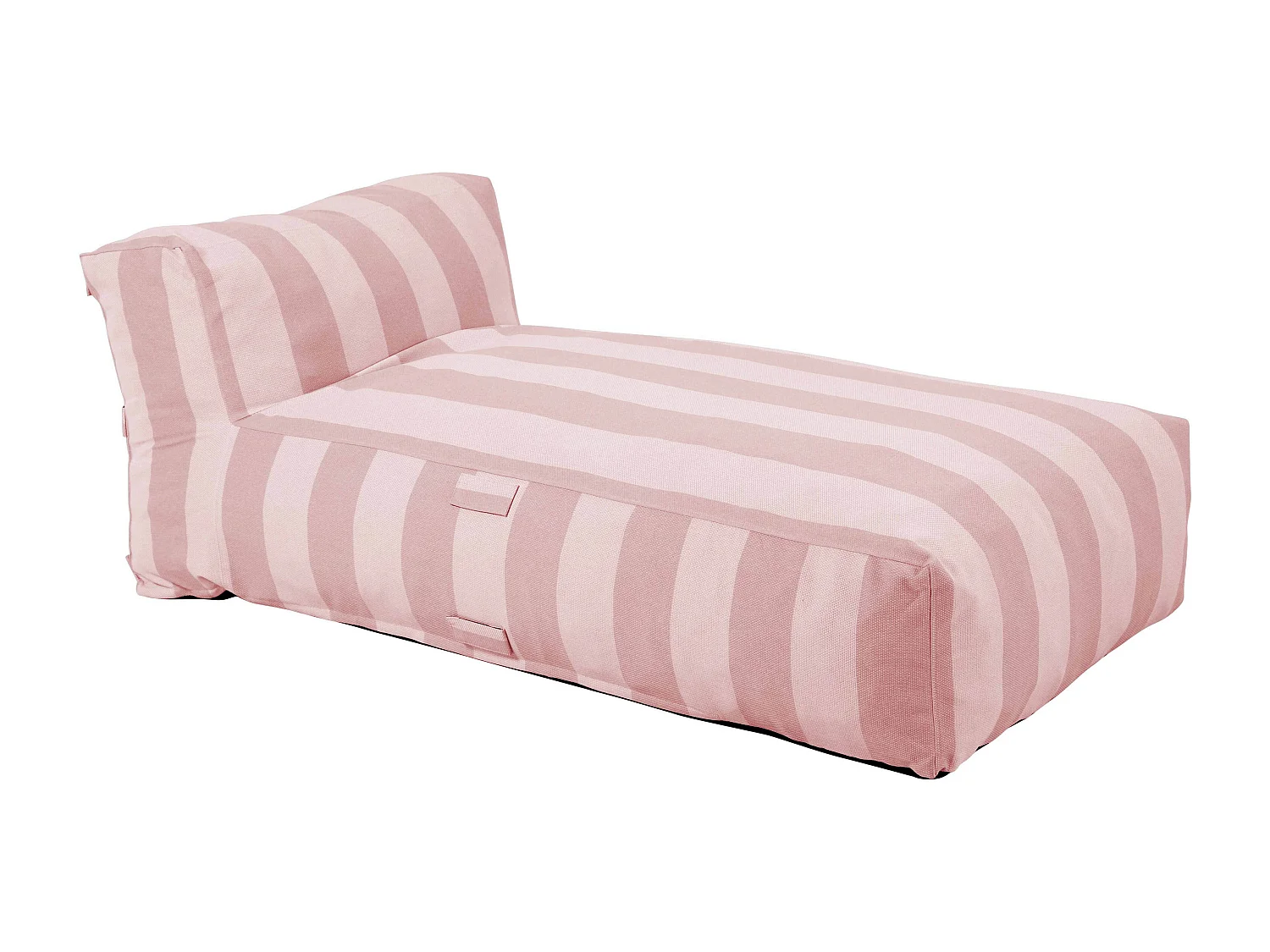 Méridienne rayé pour salon de jardin modulable rose poudré