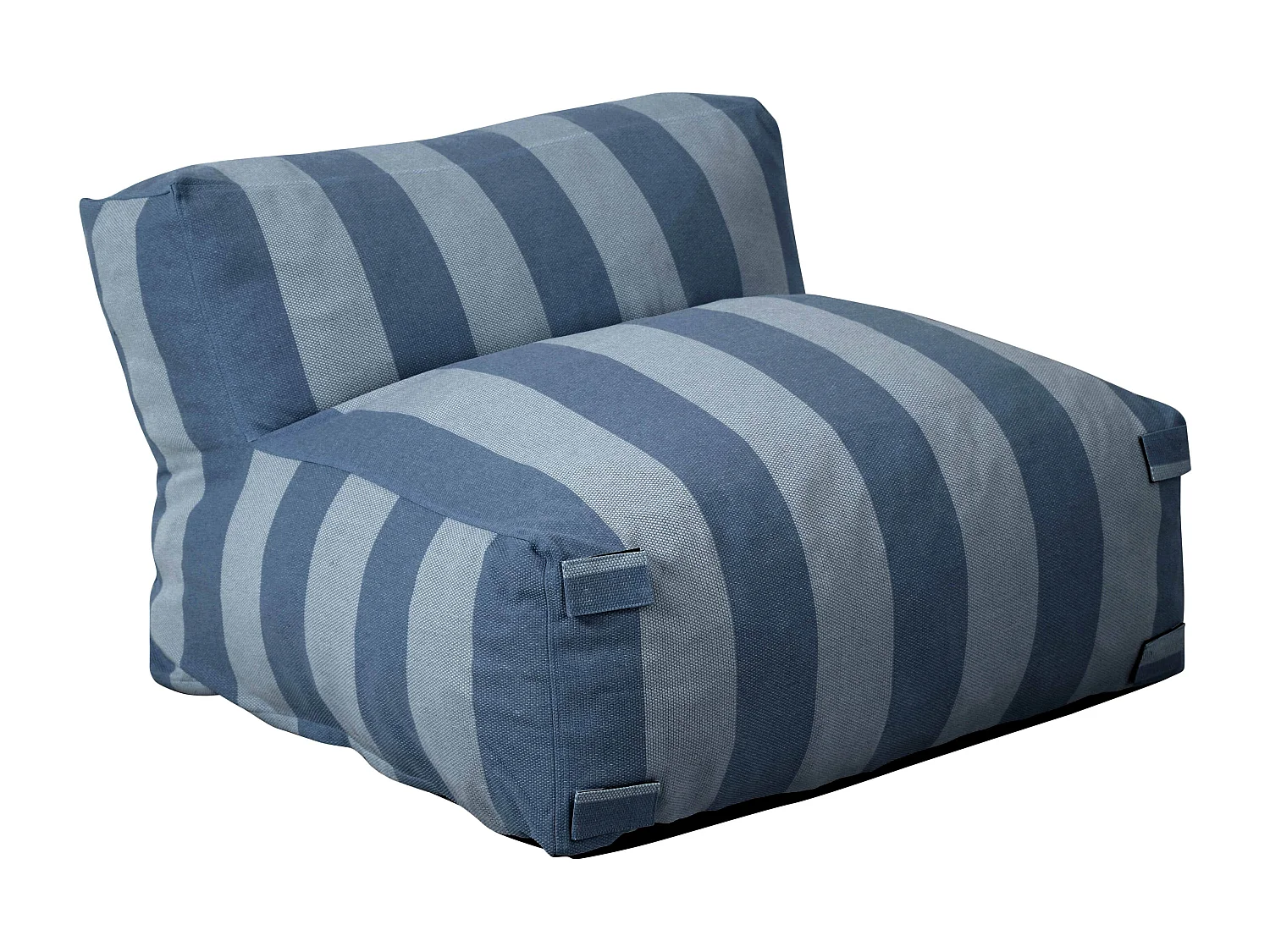 Fauteuil de jardin rayé pour canapé modulable bleu pacific