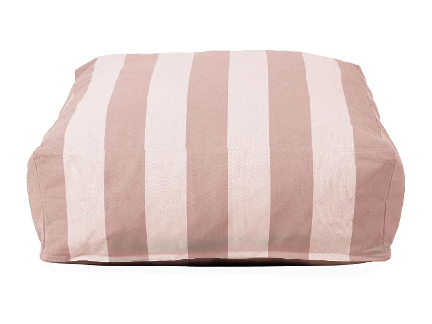 Pouf rayé pour salon de jardin modulable rose poudré