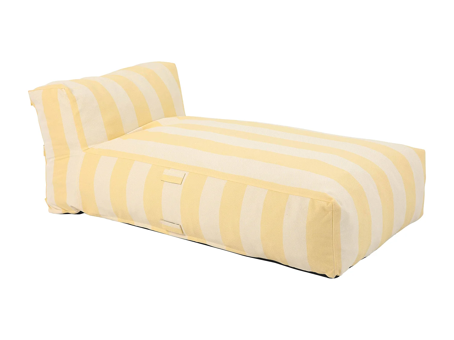 Méridienne rayé pour salon de jardin modulable jaune clair