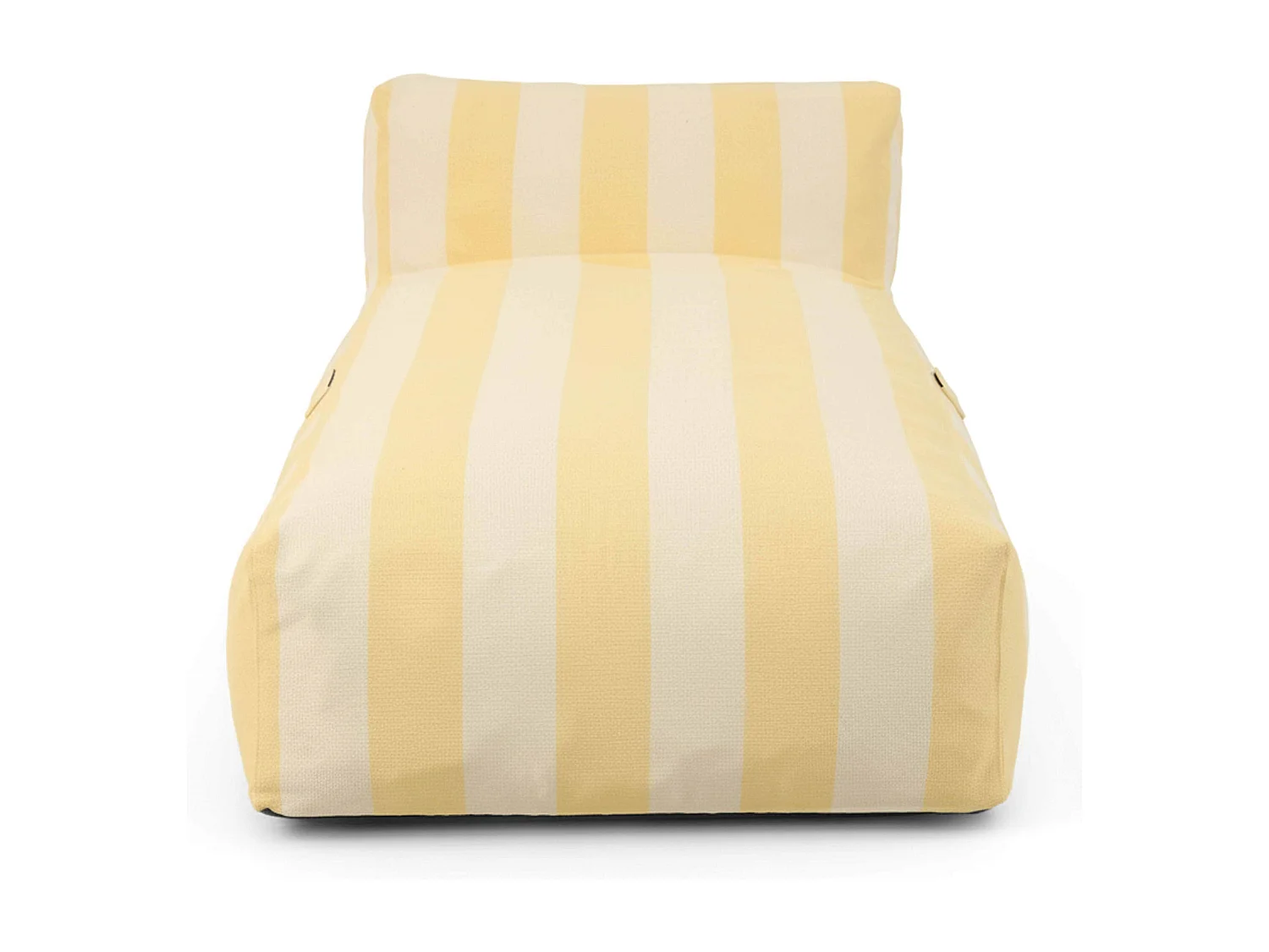 Méridienne rayé pour salon de jardin modulable jaune clair