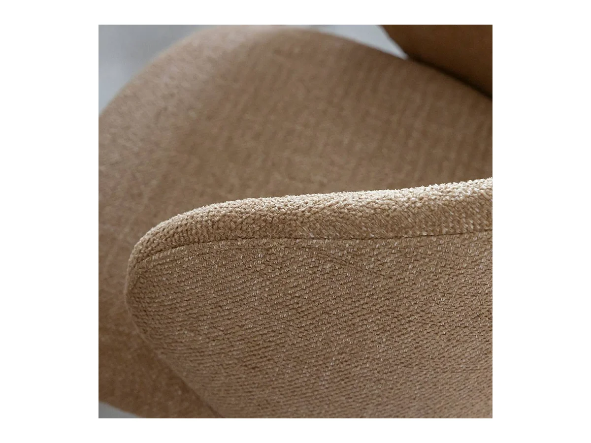 Chaise avec accoudoirs ronds en tissu sable et pieds en métal Cléa (lot de 2)