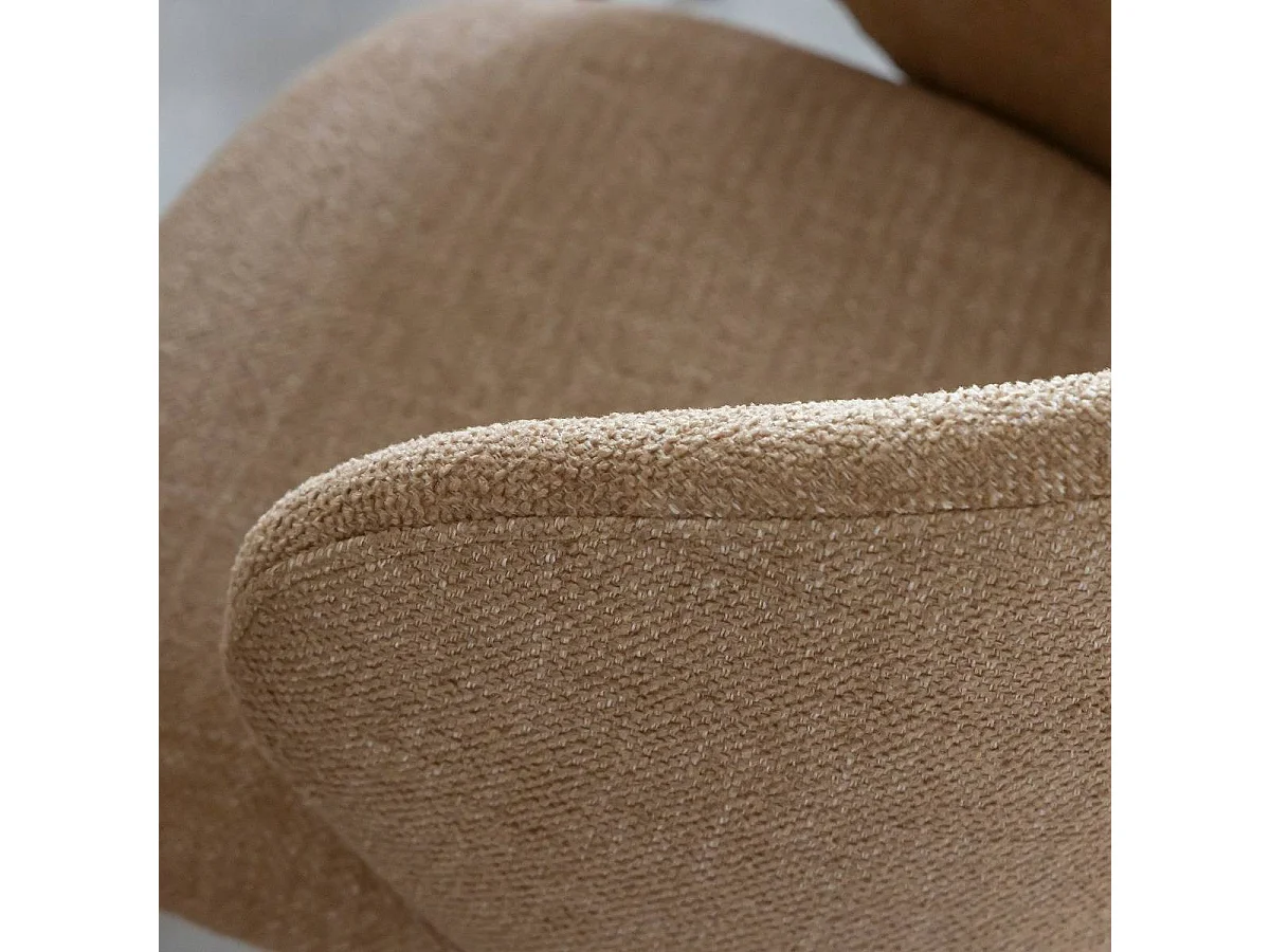 Chaise avec accoudoirs ronds en tissu sable et pieds en métal Cléa (lot de 2)