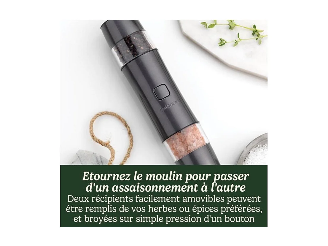 Saliere / Poivriere - CUISINART - SG6SE - 20 min - Automatique - Rechargeable - Gris perle