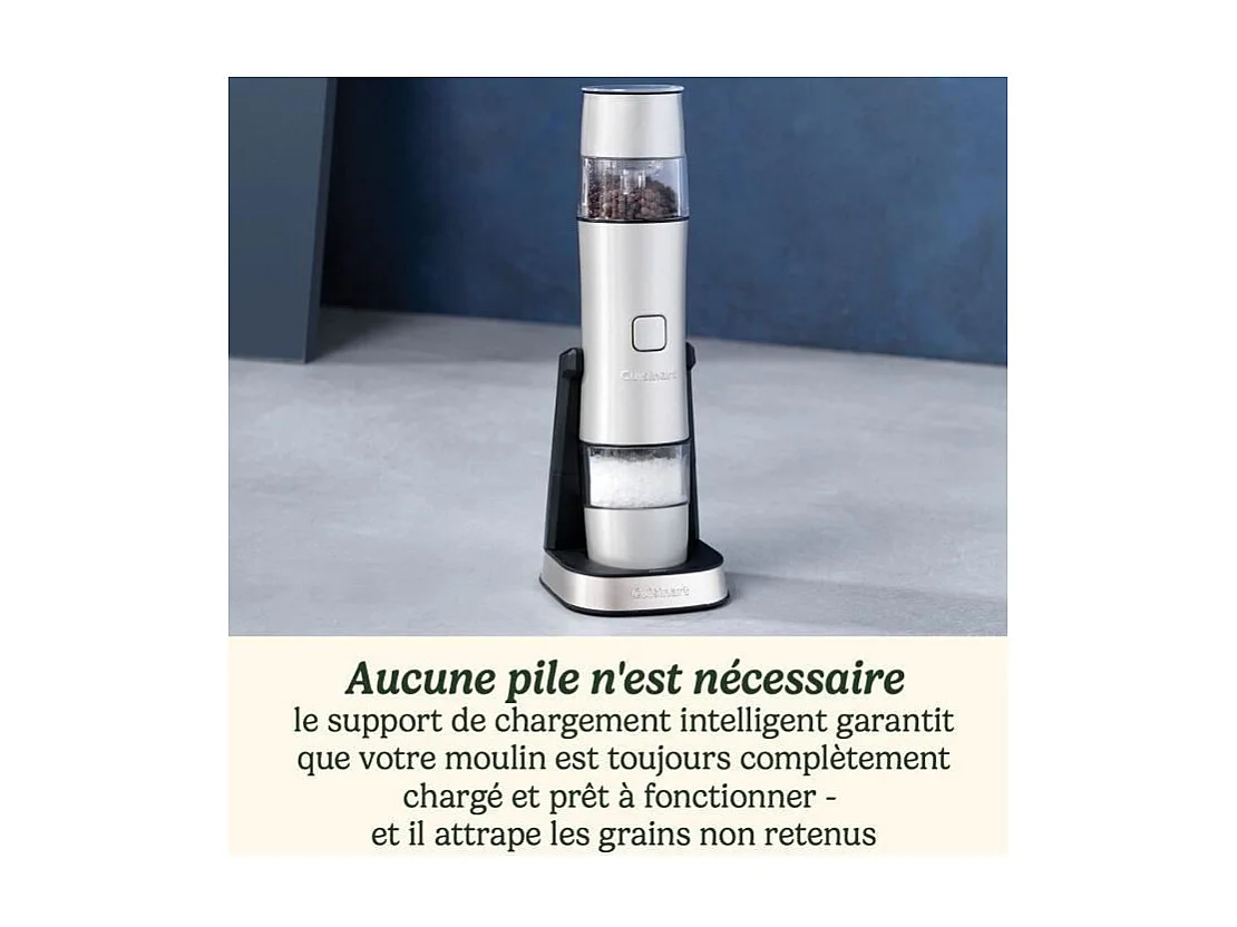 Saliere / Poivriere - CUISINART - SG6SE - 20 min - Automatique - Rechargeable - Gris perle