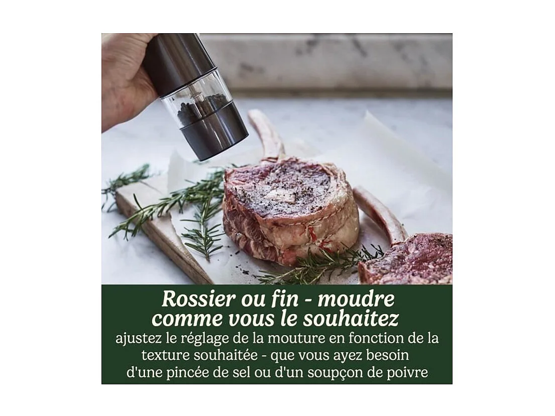 Saliere / Poivriere - CUISINART - SG6SE - 20 min - Automatique - Rechargeable - Gris perle