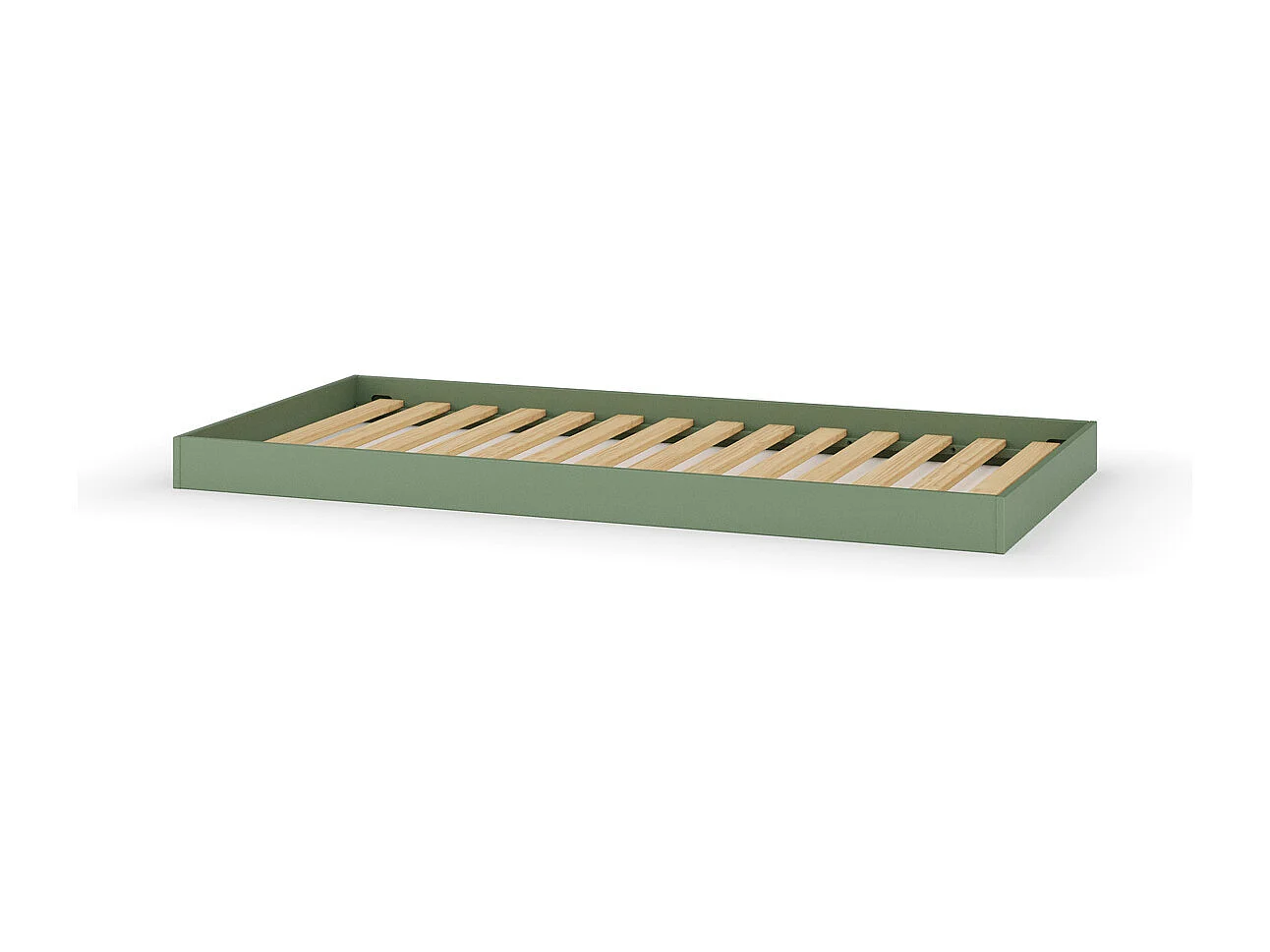 Lit enfant avec pieds 90x190 cm bois massif vert DARLA