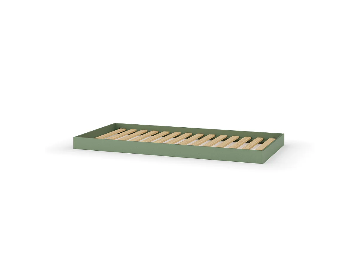 Lit enfant avec pieds 90x190 cm bois massif vert DARLA