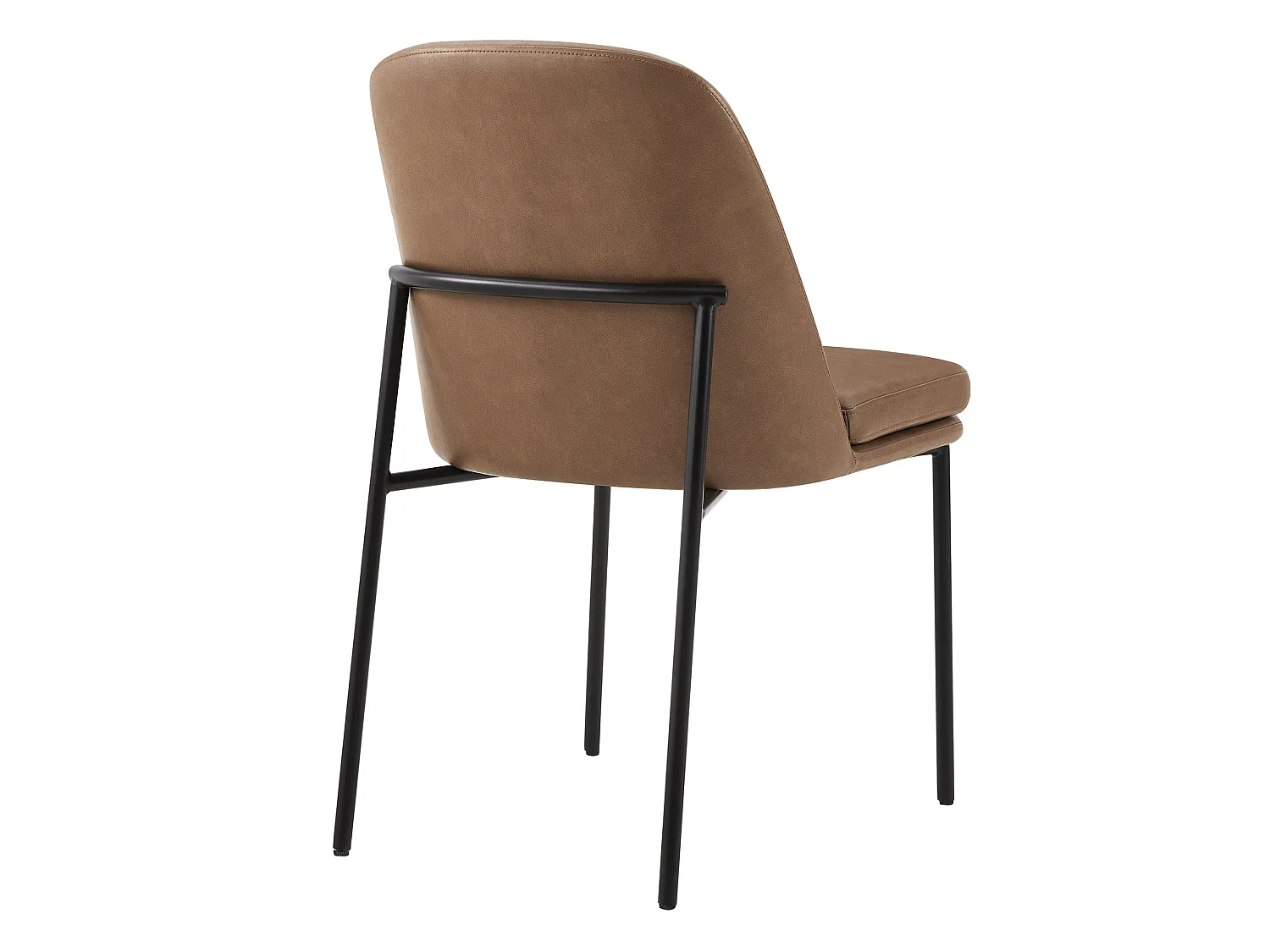 Lot de 2 Chaises de Salle à Manger, Pieds en Métal, Avec Dossier, en PU, Style Moderne marron